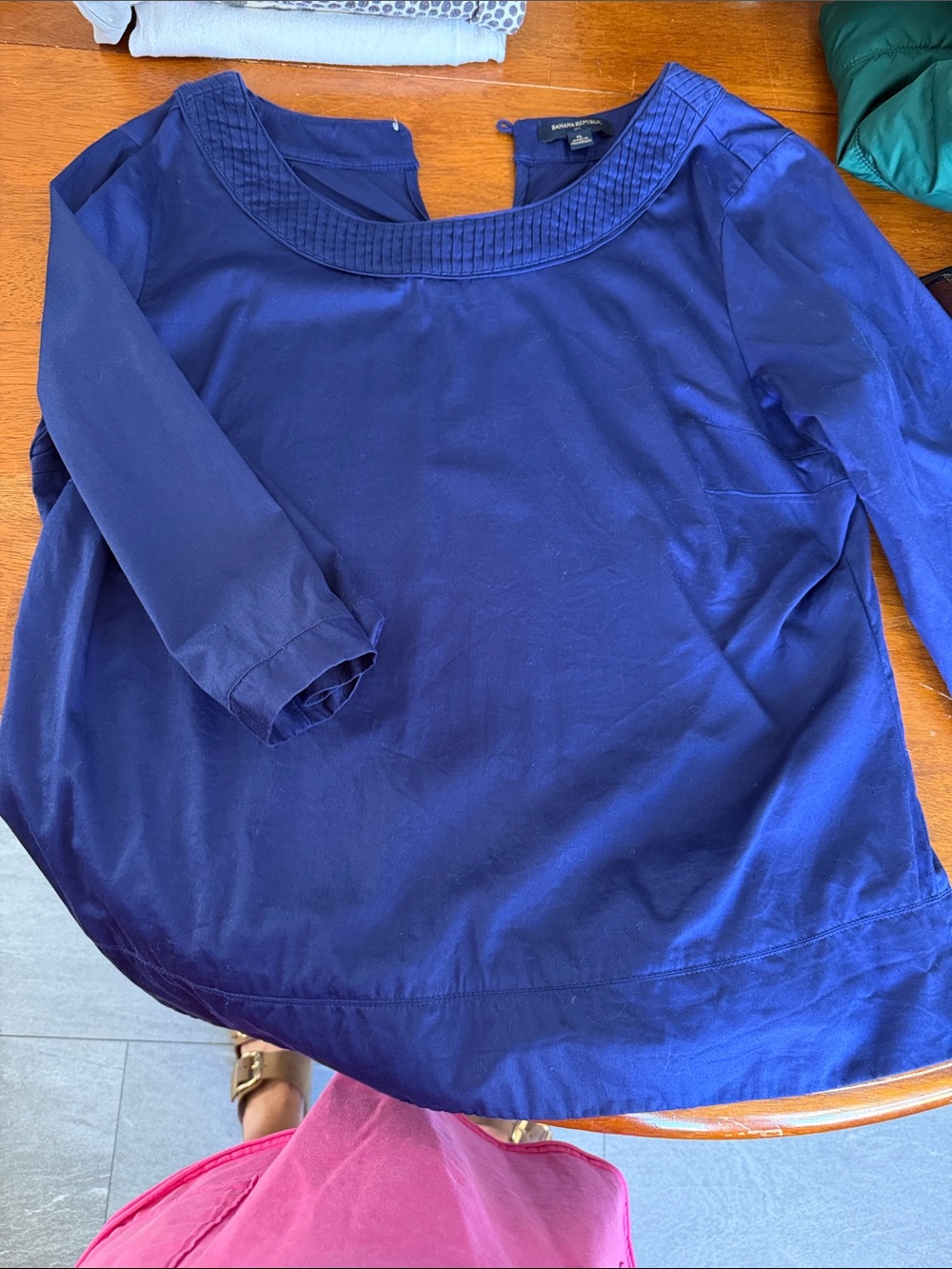 Banana Republic Navy Blue Scoop Neck Top